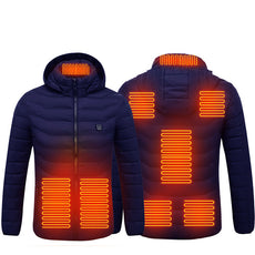 Heated Puffer Jacket Unisex Lightweight and Hooded