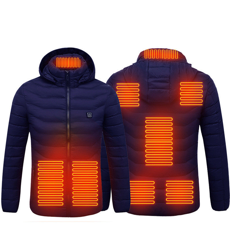 Heated Puffer Jacket Unisex Lightweight and Hooded