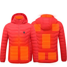 Heated Puffer Jacket Unisex Lightweight and Hooded