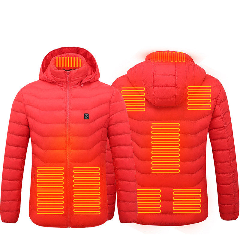 Heated Puffer Jacket Unisex Lightweight and Hooded