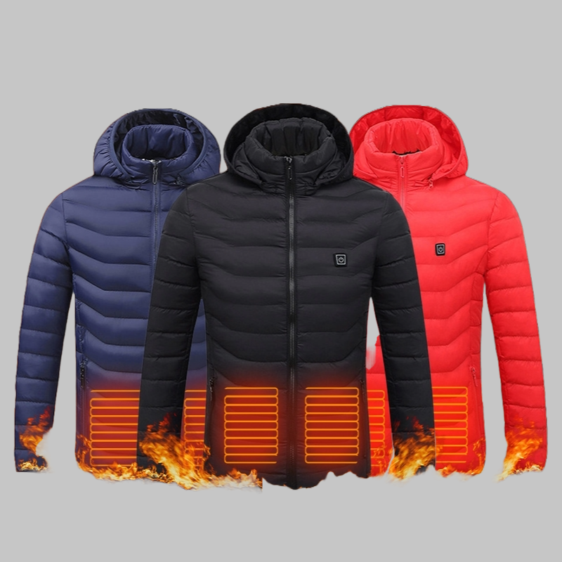 Heated Puffer Jacket Unisex Lightweight and Hooded
